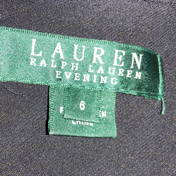 Lauren Ralph Lauren Evening black beaded Bodycon dress Sz 6 asymmetrical straps - Picture 4 of 6